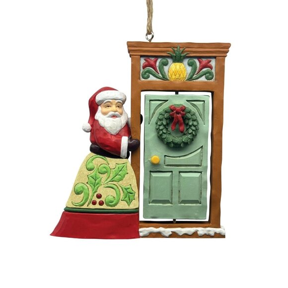 Jim Shore Heartwood Creek Santa Standing In Doorway Rotating Hanging Orn 6015517 - Picture 1 of 1
